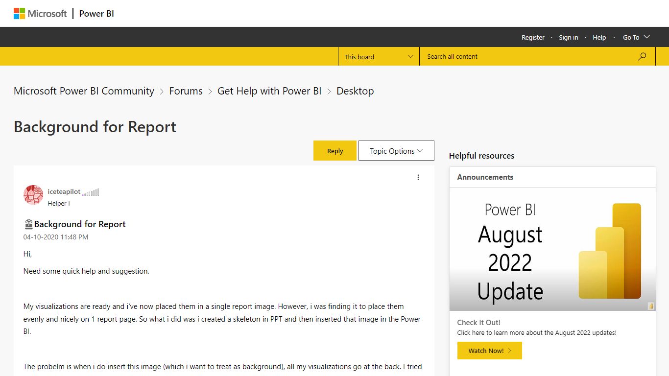 Solved: Background for Report - Microsoft Power BI Community